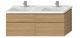 CUBITO DOUBLE WASH BASIN AND CABINET/ OAK 130CM WITH MOUNTING SCREW