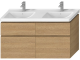 CUBITO DOUBLE WASH BASIN AND CABINET/OAK 130CM