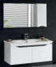 BADELLA SMILE 85CM MATT WHITE  WALLHUNG CABINET+CERAMIC WASHBASIN+MIRROR+SMALL WALL CABINET